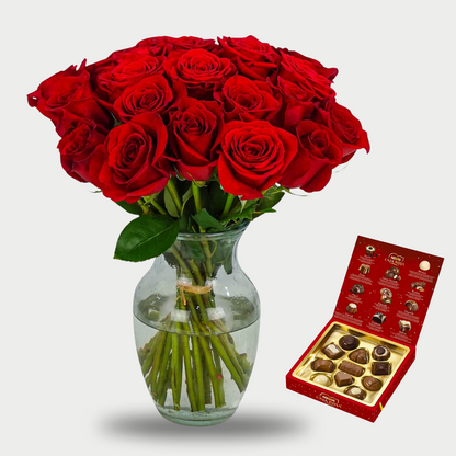 Red Roses + Chocolates + Vase 🔥SPECIAL OFFER🔥