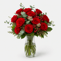 Amor | Red Roses Bouquet, three-quarter view - Persa Flores