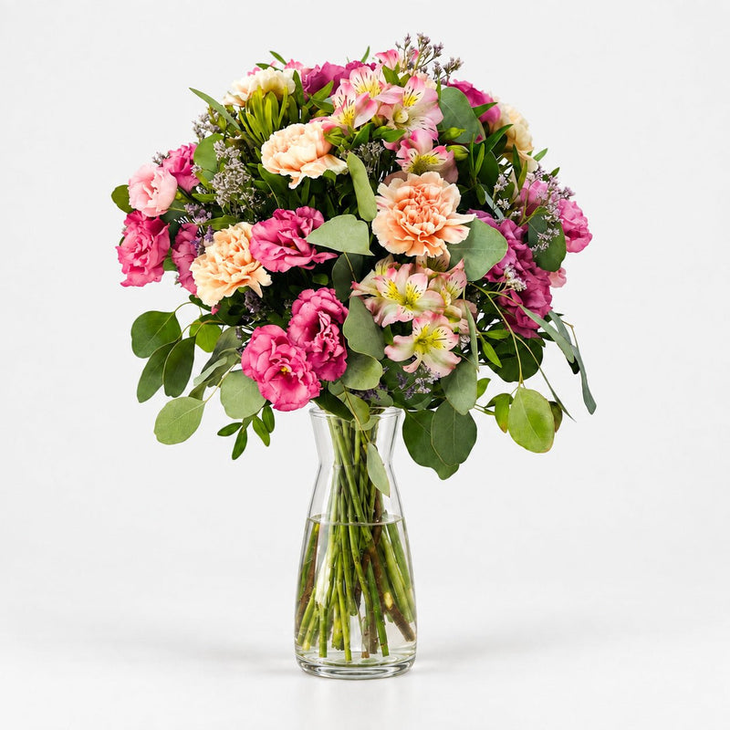Andrea | Ramo de Lisianthum, Clavel, Alstroemeria y Eucalipto - Persa Flores