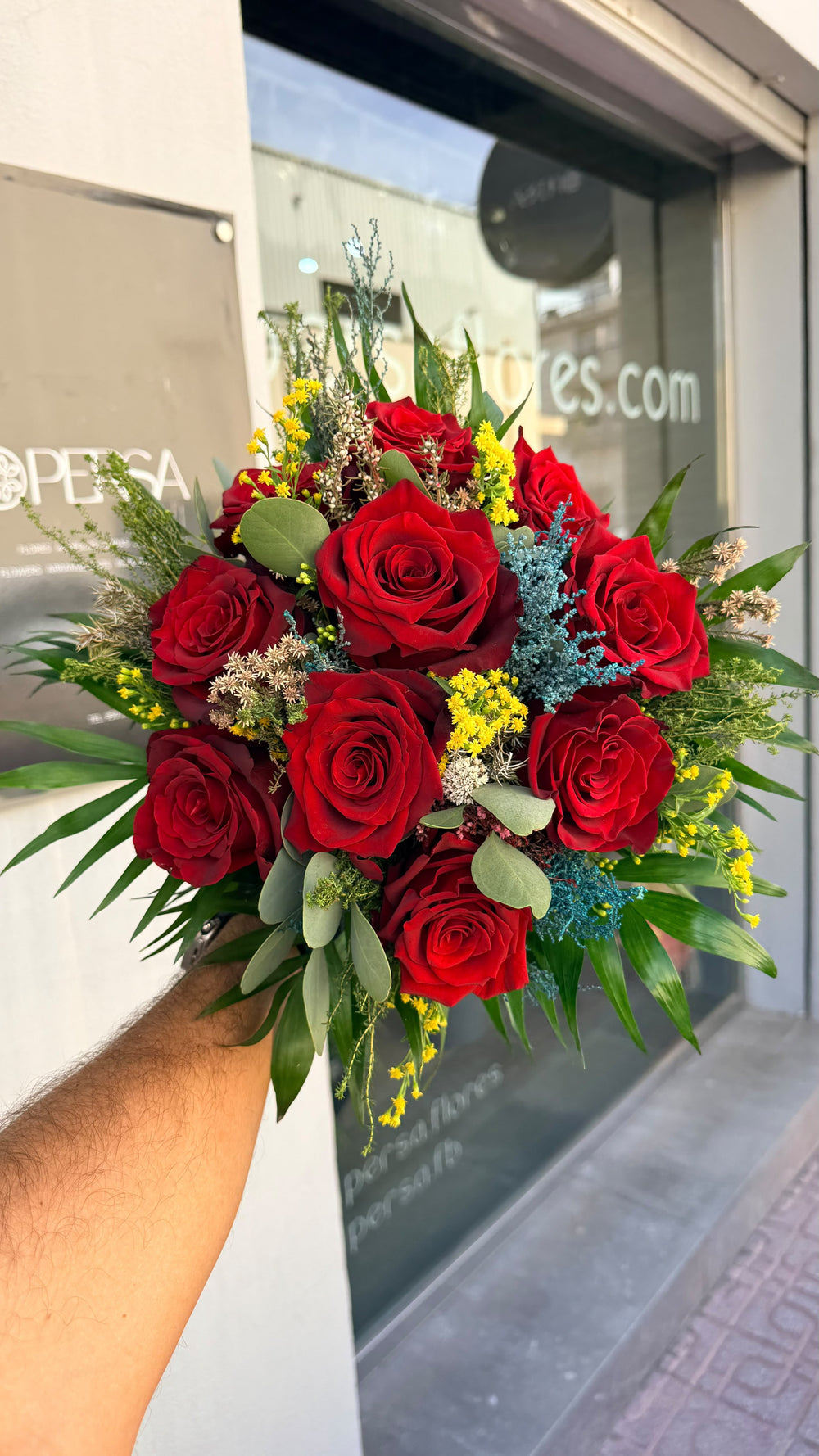 Amor, fotografiado en nuestra floristería antes de salir
