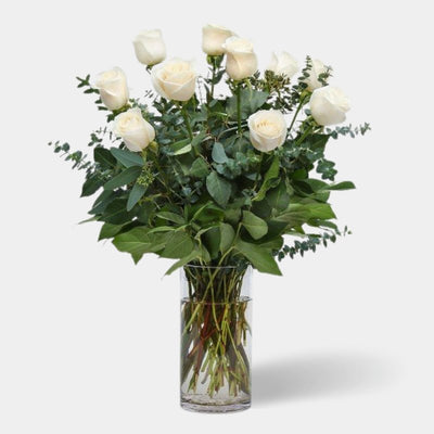12 Rosas Blancas - Persa Flores