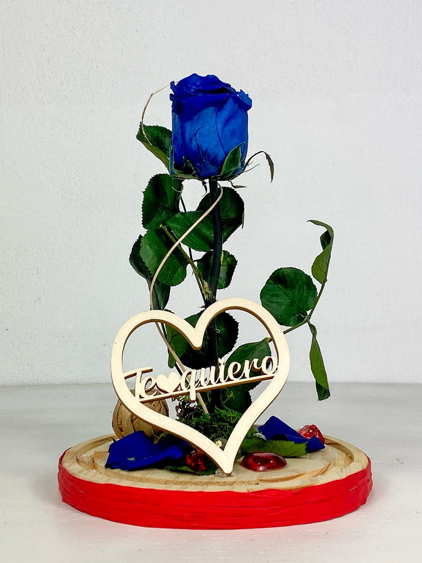 Cúpula de Rosa Eterna Azul - Te Quiero - Persa Flores