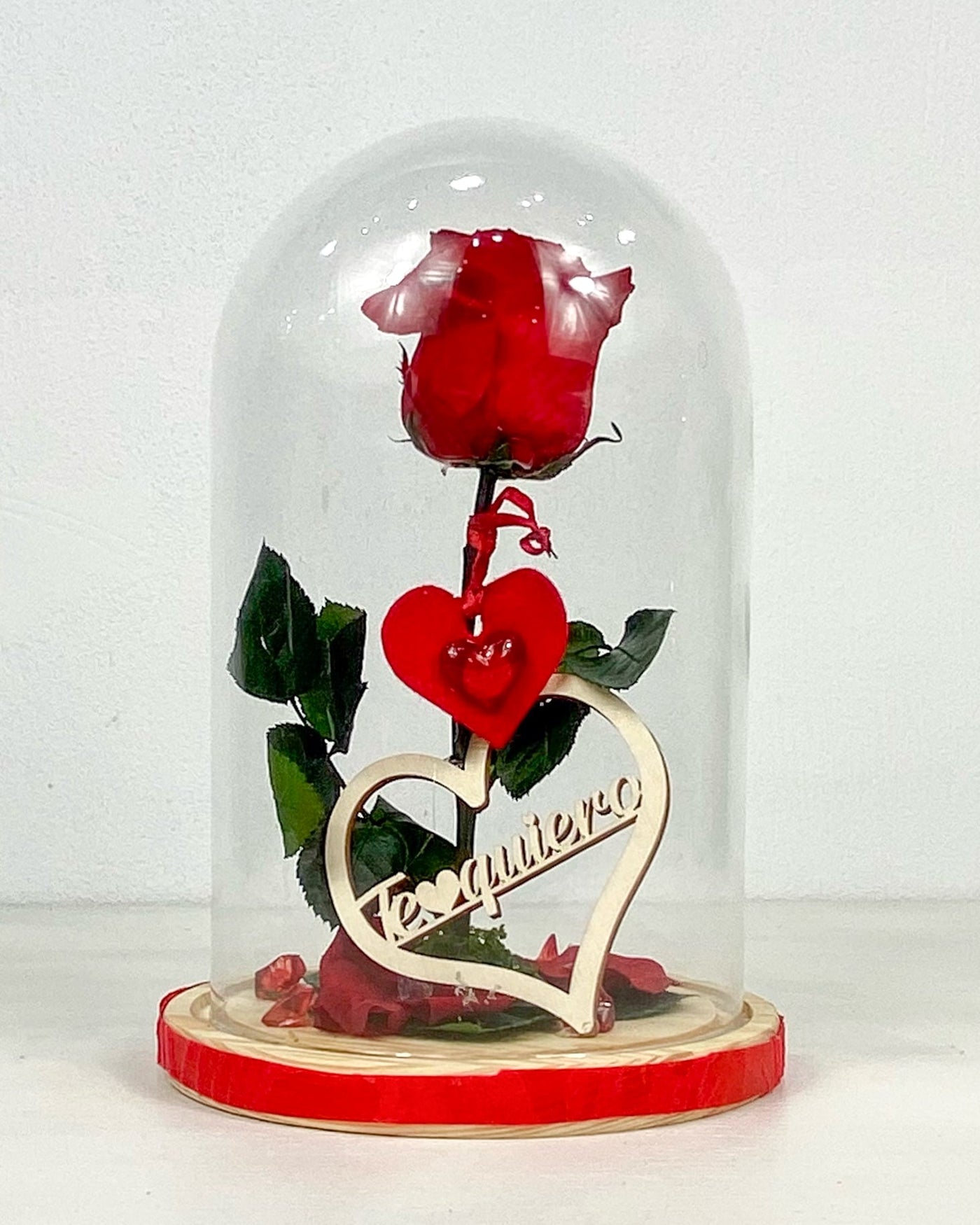Cúpula de Rosa Eterna Roja - Te Quiero - Persa Flores