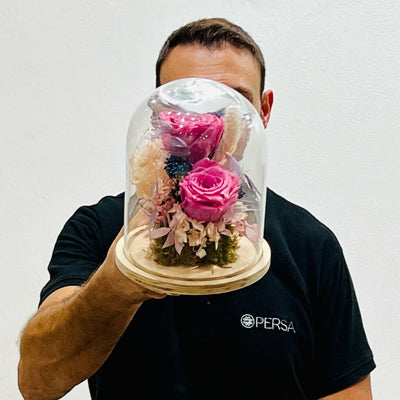 Cúpula de Rosa Rosa Preservada - Persa Flores